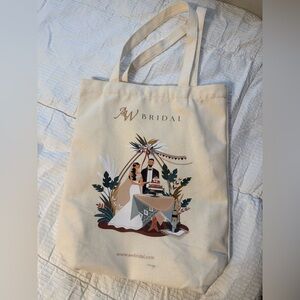AW Bridal Tote Bag With Zipper Brunnette Bride